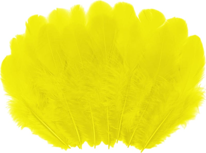 Flying feathers 500pcs-Yellow Rooster Feathers 3-5inch Bulk Feathers for Crafts DIY Dream Catcher Supplies（500pcs） - Image 1